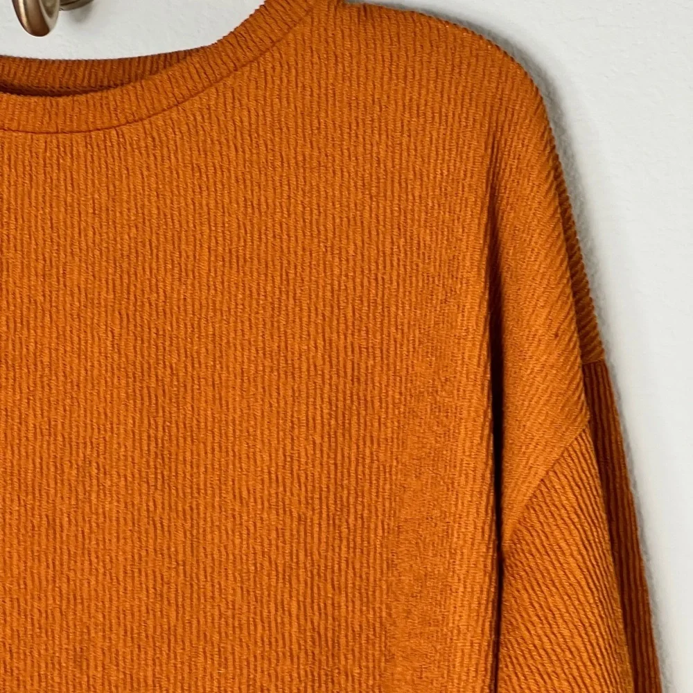 NWOT ZARA Zara Burnt Orange Oversized Needlecord Tunic Dress Size Small